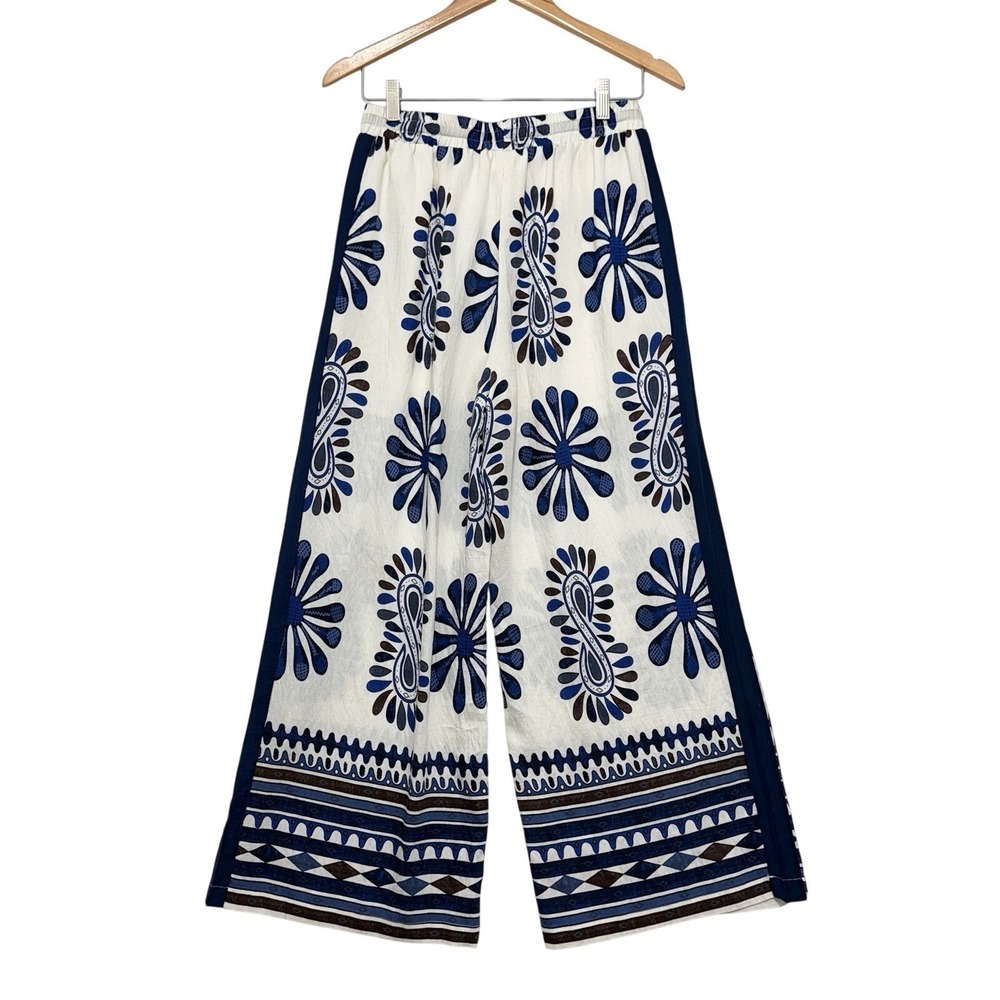 UMGEE Lightweight Pants S Wide Leg Baggy Boho Lagenlook Beach Pull On Resortwear - Picture 3 of 10